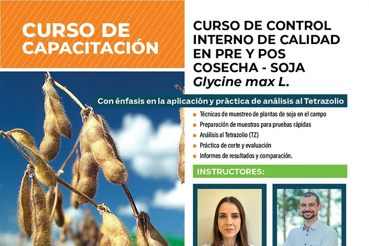 Control interno de calidad en pre y pos cosecha de soja Glycine max L.